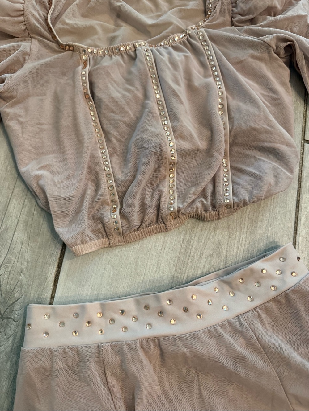 Teen Dusty Mauve Two-Piece Dance Costume Set - Picture 2 of 3